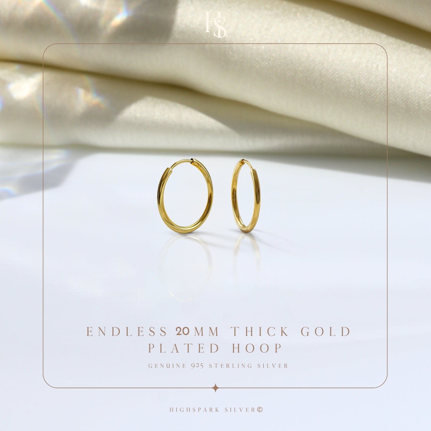 Plain Gold Sleeper Hoop Earrings in Gold-Plated Sterling Silver