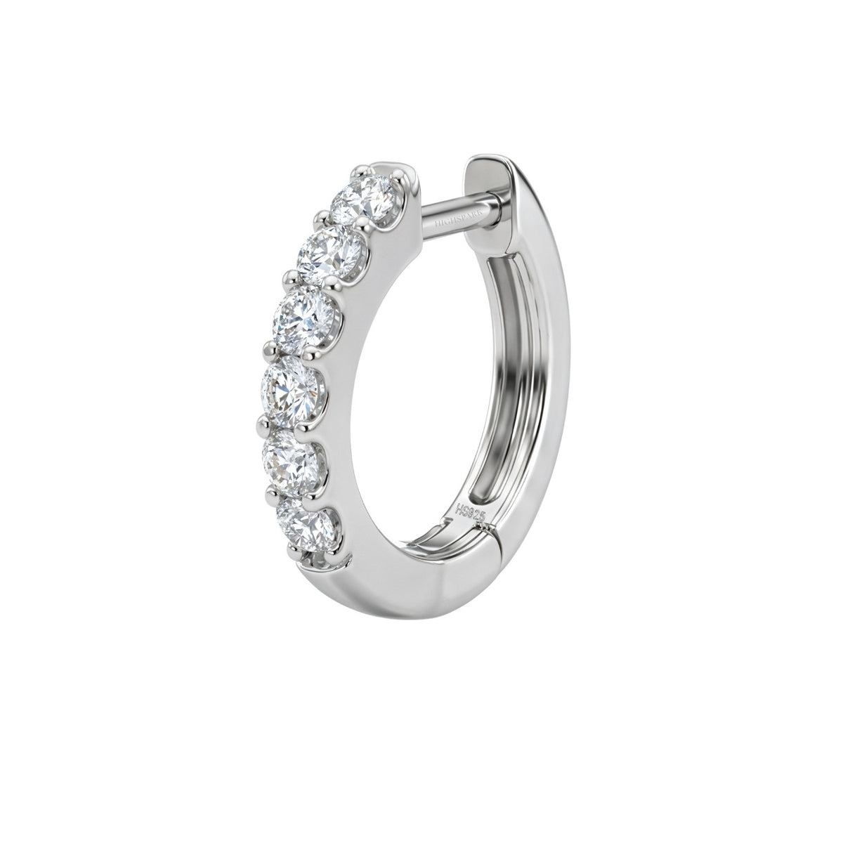 12mm Stud Earrings for Men with American Diamond in Sterling Silver