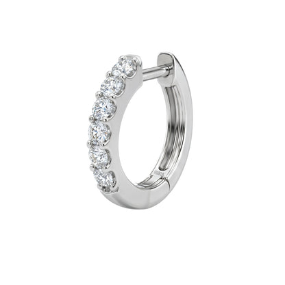 12mm Stud Earrings for Men with American Diamond in Sterling Silver