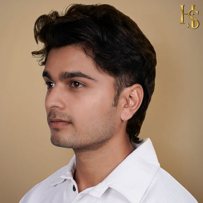 Hoop Earrings for Men | Studded 925 Sterling Silver Jewellery