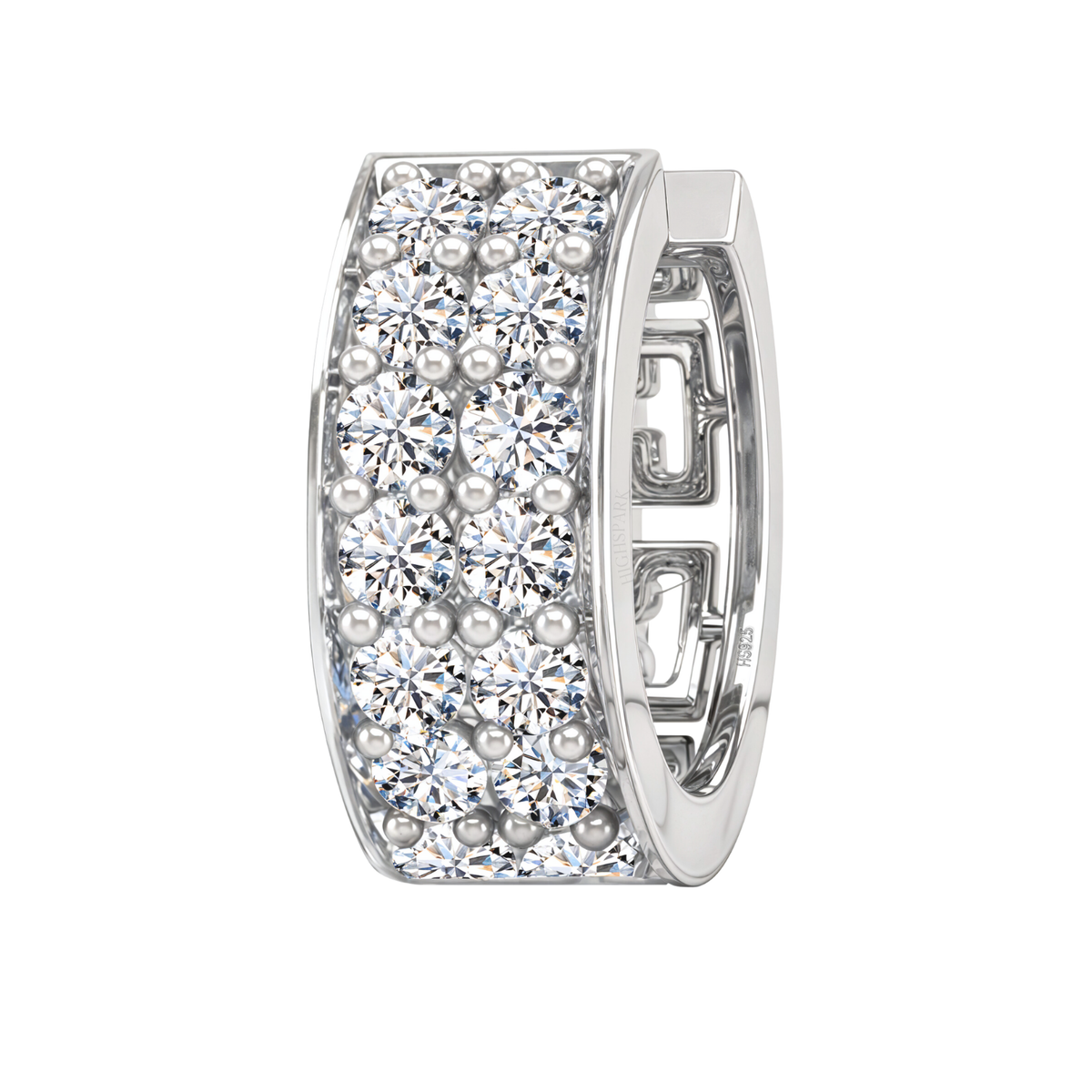 Silver Earrings for Men | Double Line 925 Sterling Hoop Jewellery