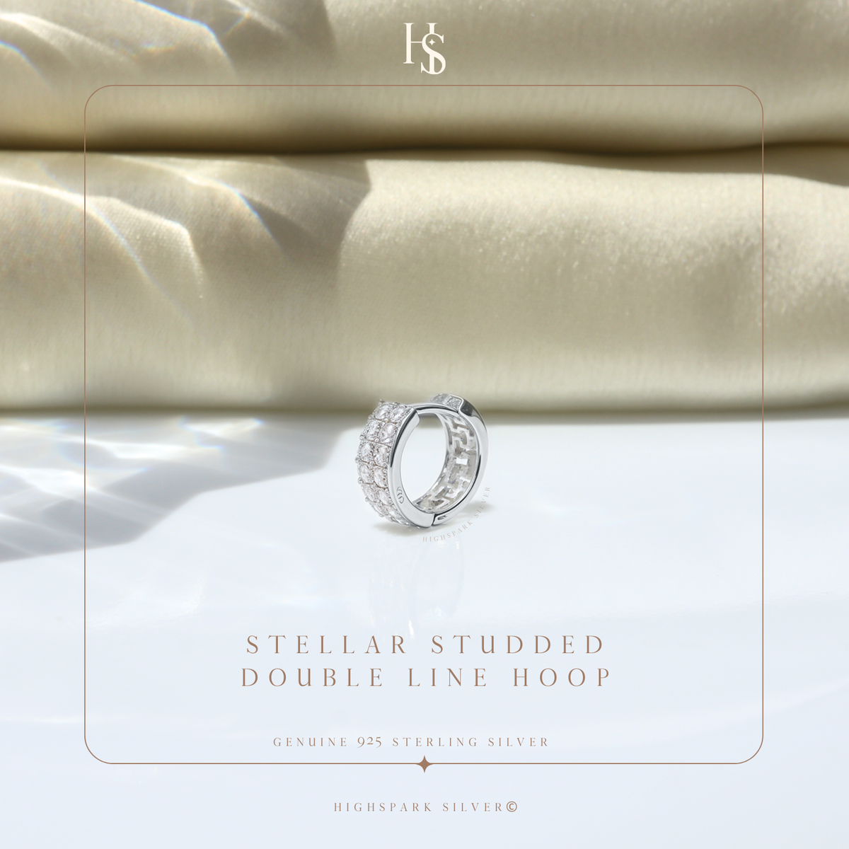 Silver Earrings for Men | Double Line 925 Sterling Hoop Jewellery