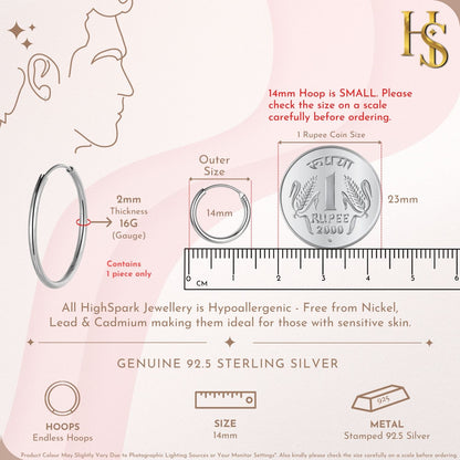 Thin Hoop Earrings for Men | Classic 925 Sterling Silver