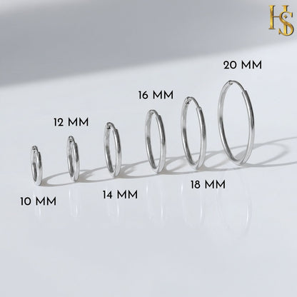 Thin Hoop Earrings for Men | Classic 925 Sterling Silver