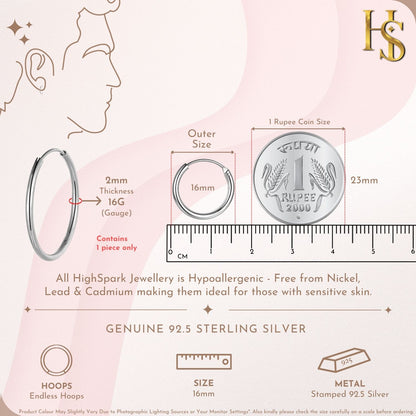 Thin Hoop Earrings for Men | Classic 925 Sterling Silver