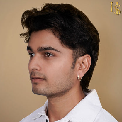 Thin Hoop Earrings for Men | Classic 925 Sterling Silver