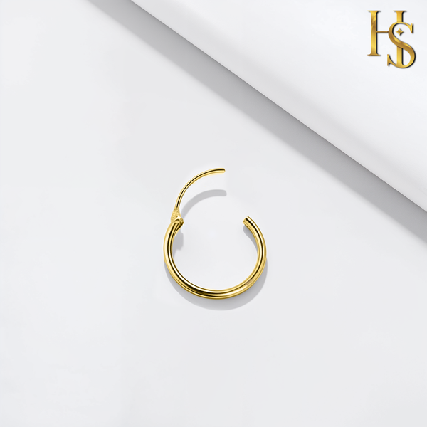 Classic Gold Hoop Earrings in 92.5 Silver 1.2mm Thickness - 12MM - 18K Gold finish