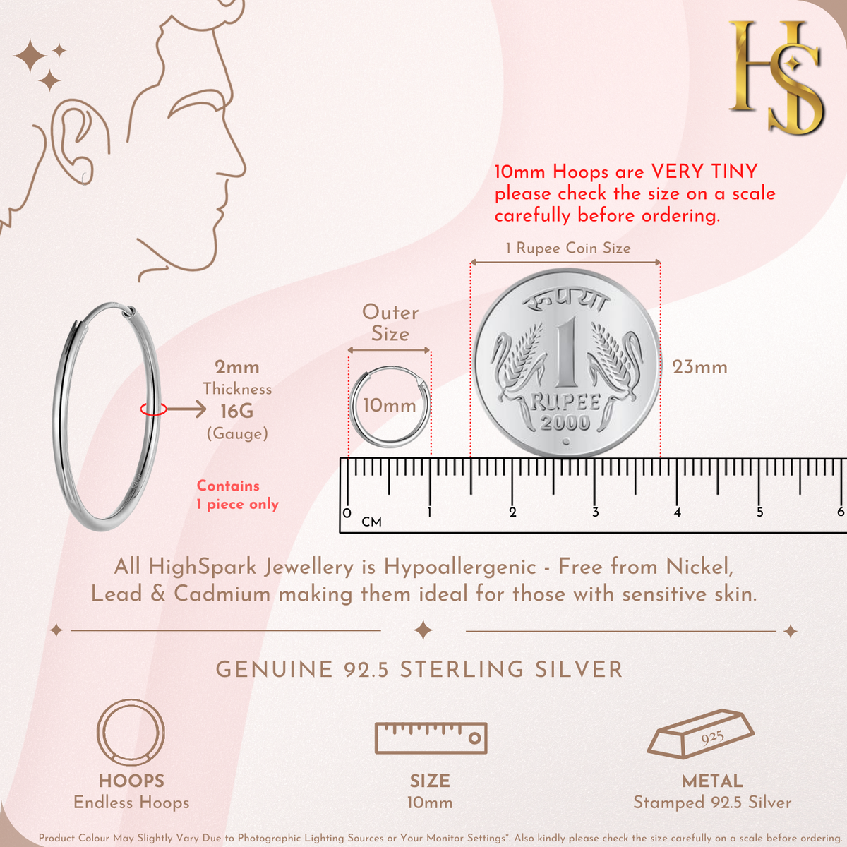 Silver Hoops for Men | Thick 925 Sterling Silver Hoop Earrings