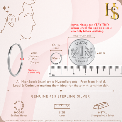 Silver Hoops for Men | Thick 925 Sterling Silver Hoop Earrings