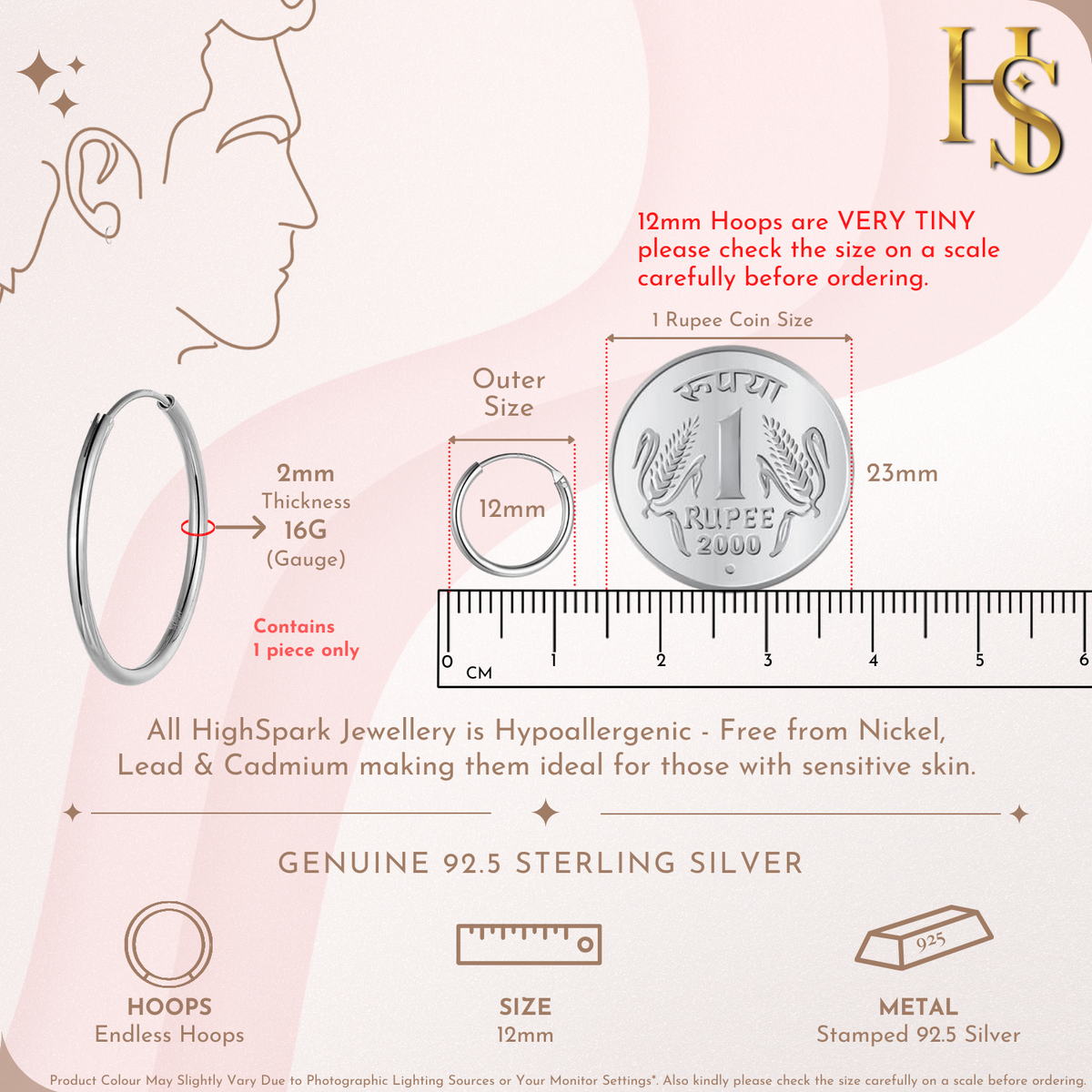 Silver Hoops for Men | Thick 925 Sterling Silver Hoop Earrings
