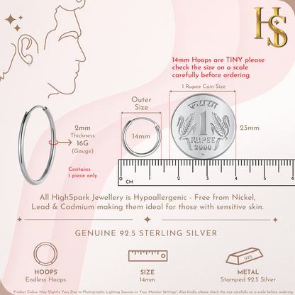 Silver Hoops for Men | Thick 925 Sterling Silver Hoop Earrings