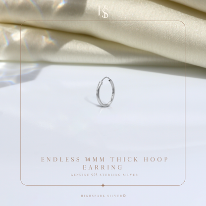 Silver Hoops for Men | Thick 925 Sterling Silver Hoop Earrings