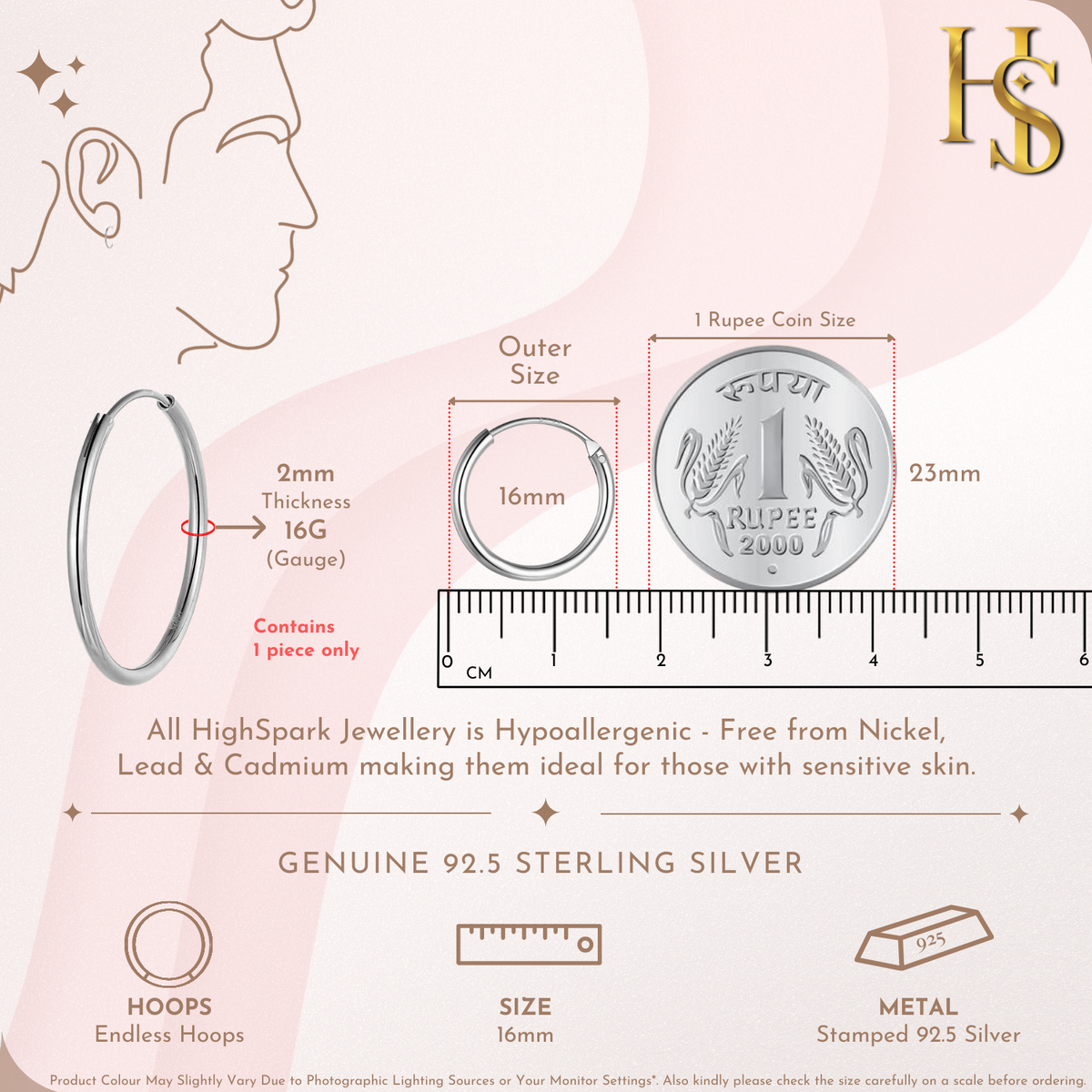 Silver Hoops for Men | Thick 925 Sterling Silver Hoop Earrings