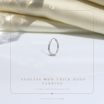Silver Hoops for Men | Thick 925 Sterling Silver Hoop Earrings