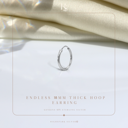 Silver Hoops for Men | Thick 925 Sterling Silver Hoop Earrings
