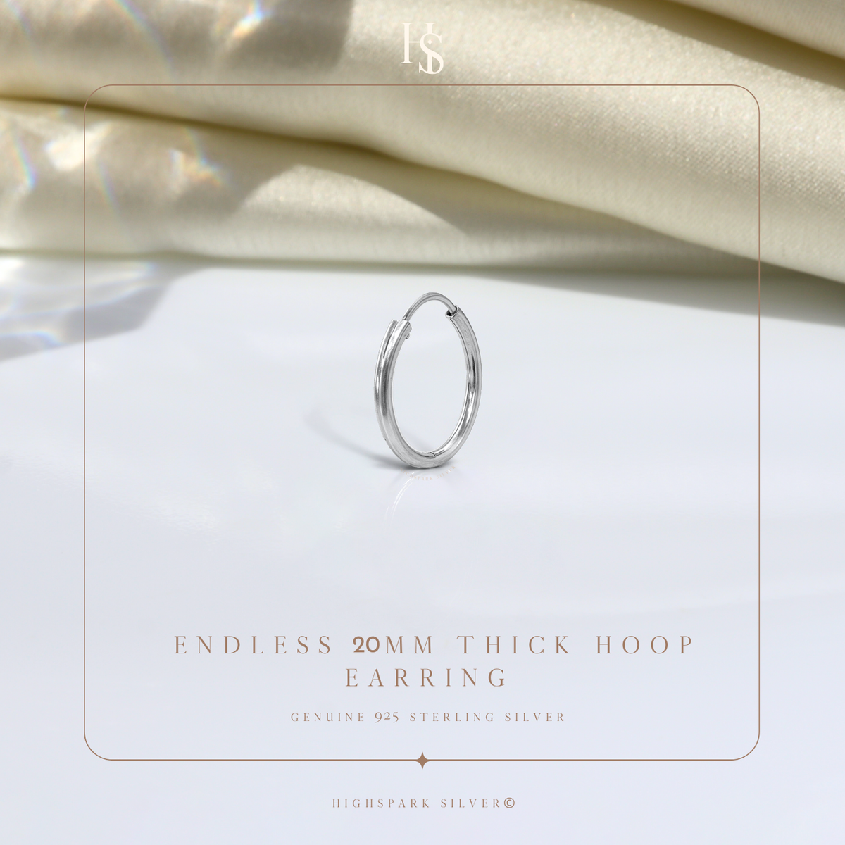 Silver Hoops for Men | Thick 925 Sterling Silver Hoop Earrings