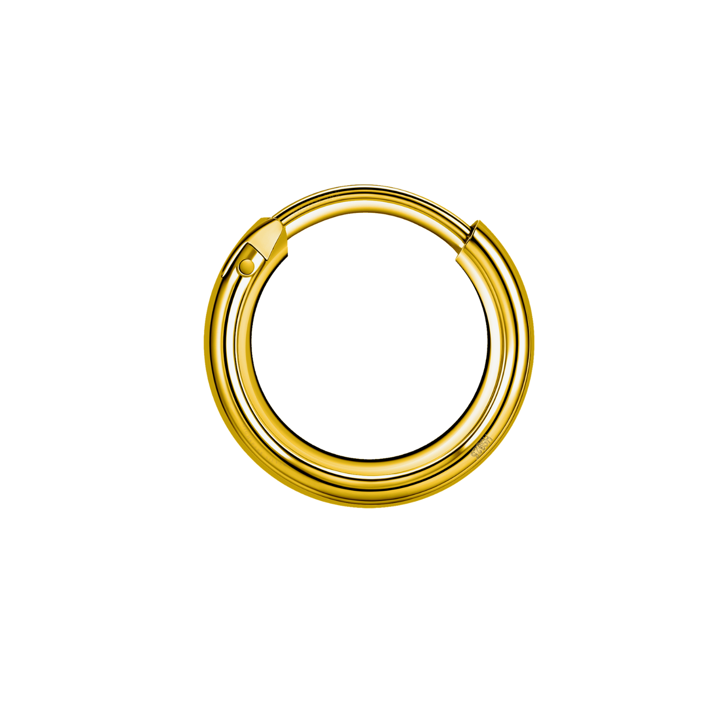 Mens Gold Thick Hoop Earrings in 92.5 Sterling Silver - Round Classic Hoop - Sizes 10mm to 20mm on 18K Gold Finish