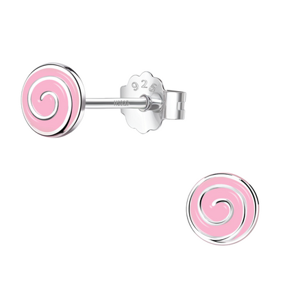 Pink Candylicious Cute Enamel Stud Earrings in 925 Sterling Silver