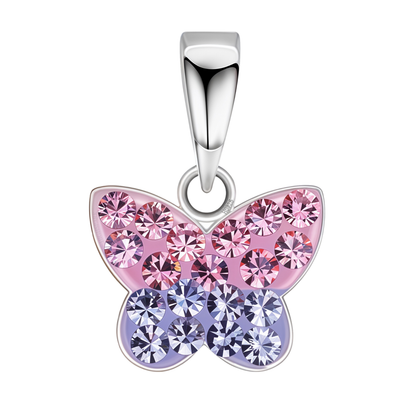 Twinkling Butterfly Cute Enamel Pendant in 925 Sterling Silver