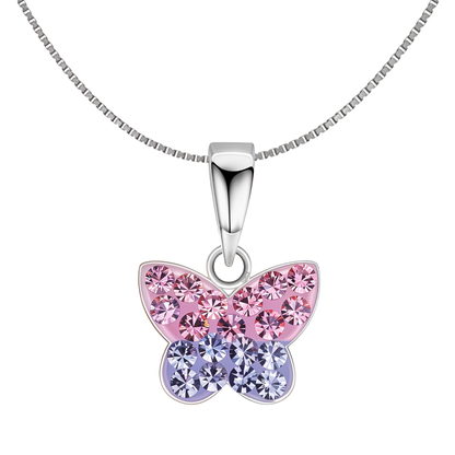 Twinkling Butterfly Cute Enamel Pendant in 925 Sterling Silver