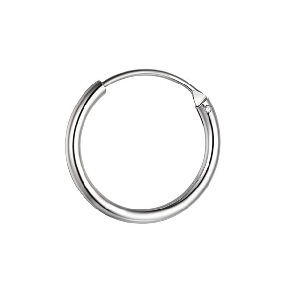 A simple sterling silver nose ring with a continuous hoop design and a hinged clasp, shown on a plain white background.