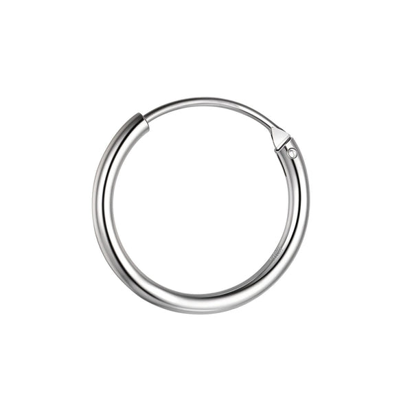 A simple sterling silver nose ring with a continuous hoop design and a hinged clasp, shown on a plain white background.