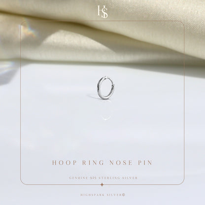 Nose Ring in 92.5 Sterling Silver - Elegant Septum Ring / Nose Pin / Silver Nath
