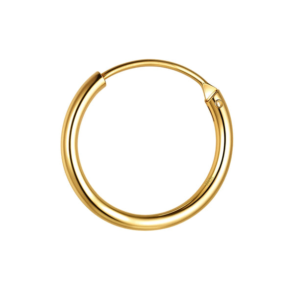 A simple gold-plated sterling silver nose ring with a seamless hinge closure, shown on a plain white background.