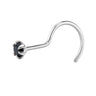 Black American Diamond Nose Pin | Embellished Silver Laung
