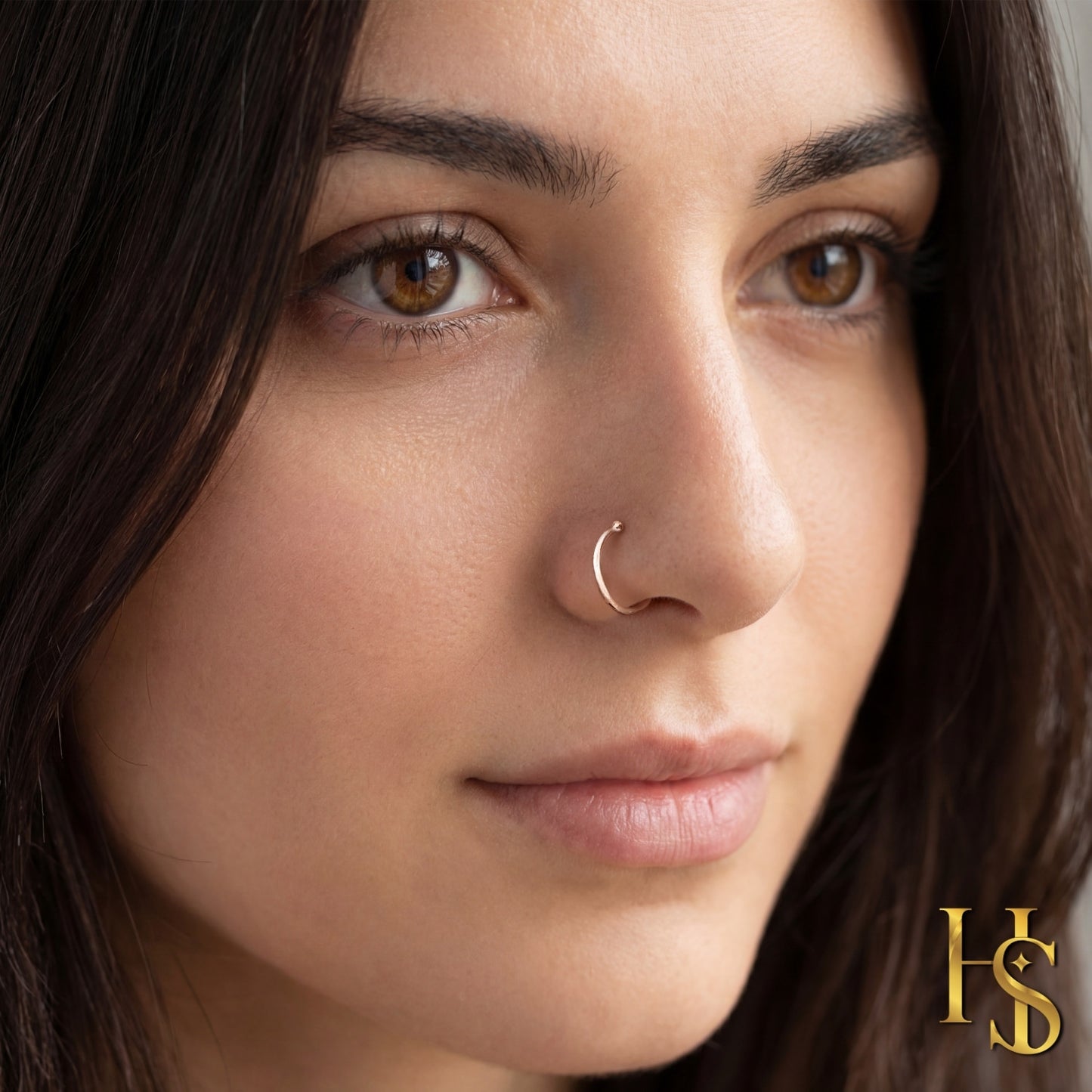 Nose Ring Ball in 92.5 Sterling Silver - Elegant Septum Ring / Nose Pin / Silver Nath- No piercing required