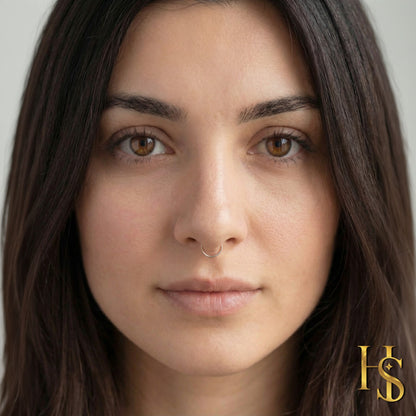 Nose Ring Ball in 92.5 Sterling Silver - Elegant Septum Ring / Nose Pin / Silver Nath- No piercing required