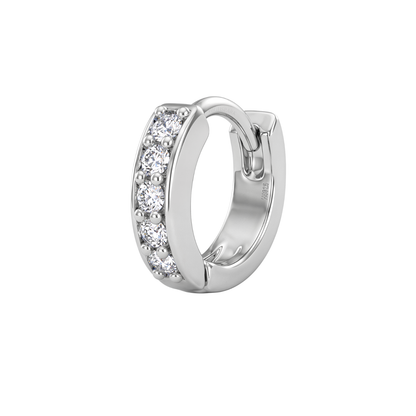 Studded Nose Ring in 92.5 Sterling Silver - Elegant Septum Ring / Nose Pin / Silver Nath