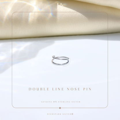 Double Line Nose Pine in 92.5 Sterling Silver for Women