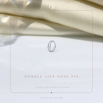 Double Line Nose Pine in 92.5 Sterling Silver for Women