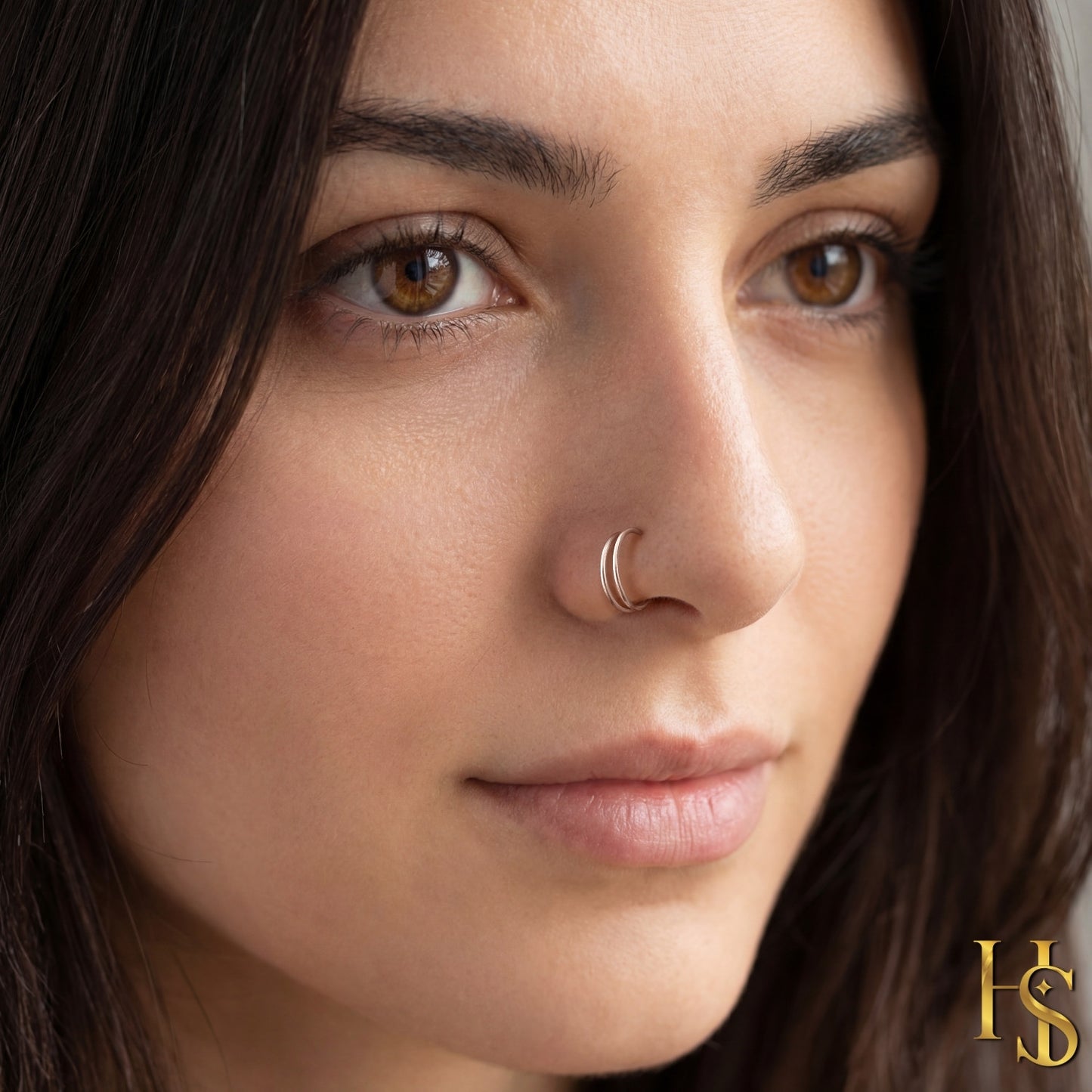 Double Line Nose Pine in 92.5 Sterling Silver for Women
