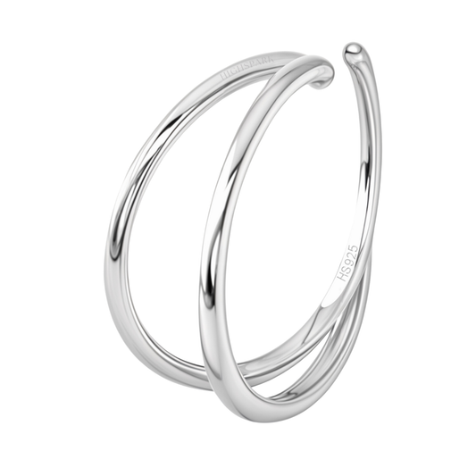 Nose Ring in 92.5 Sterling Silver - Elegant Septum Ring / Nose Pin / Silver Nath - Double Line