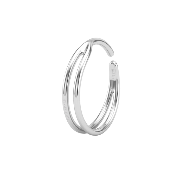 Twin Line Nose Pin in 92.5 Sterling Silver for Women