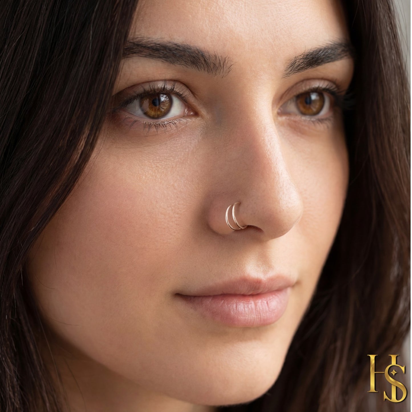Twin Line Nose Pin in 92.5 Sterling Silver for Women