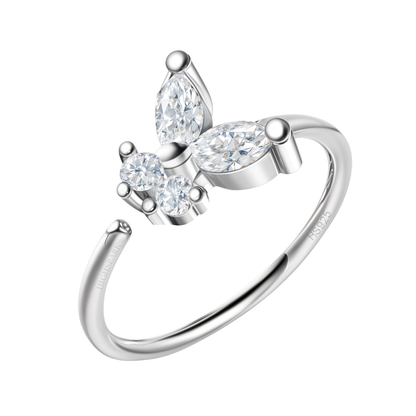 Butterfly Nose Pin in 92.5 Sterling Silver with Diamond like Brilliance Zirconia