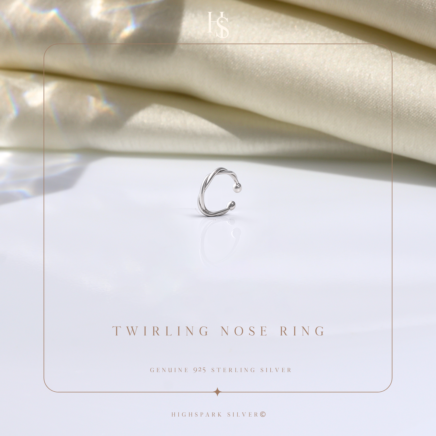 Twirling Nose Ring in 925 Sterling Silver For Women