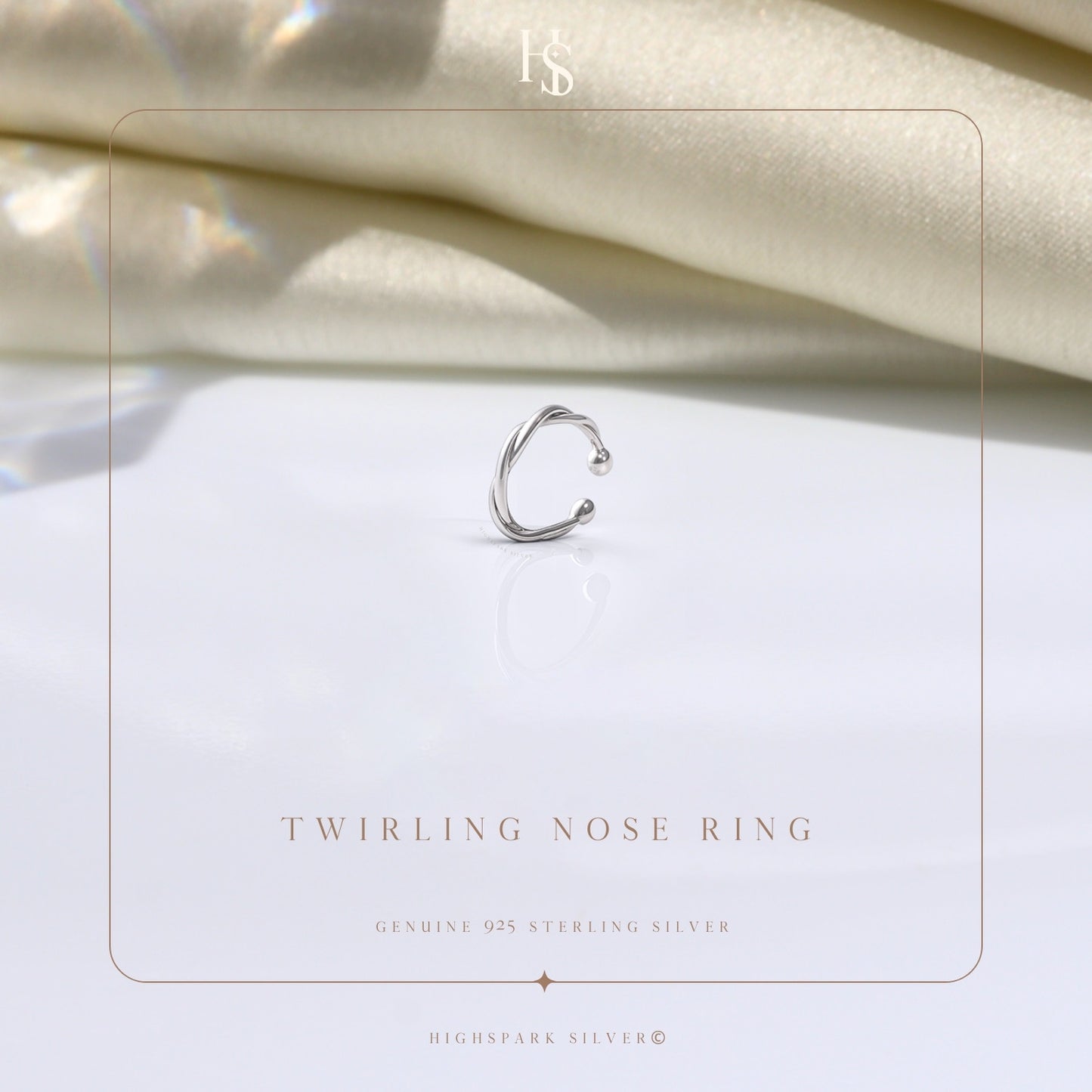 Twirling Nose Ring in 925 Sterling Silver For Women