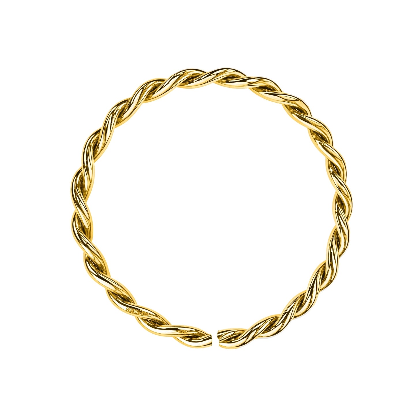 Braided Nose Ring in 925 Sterling Silver with 18k Gold Finish For Women