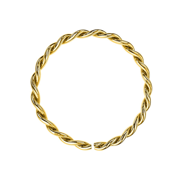 Braided Nose Ring in 925 Sterling Silver with 18k Gold Finish For Women