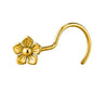 Flower Bloom Gold-Plated Nose Pin in Sterling Silver
