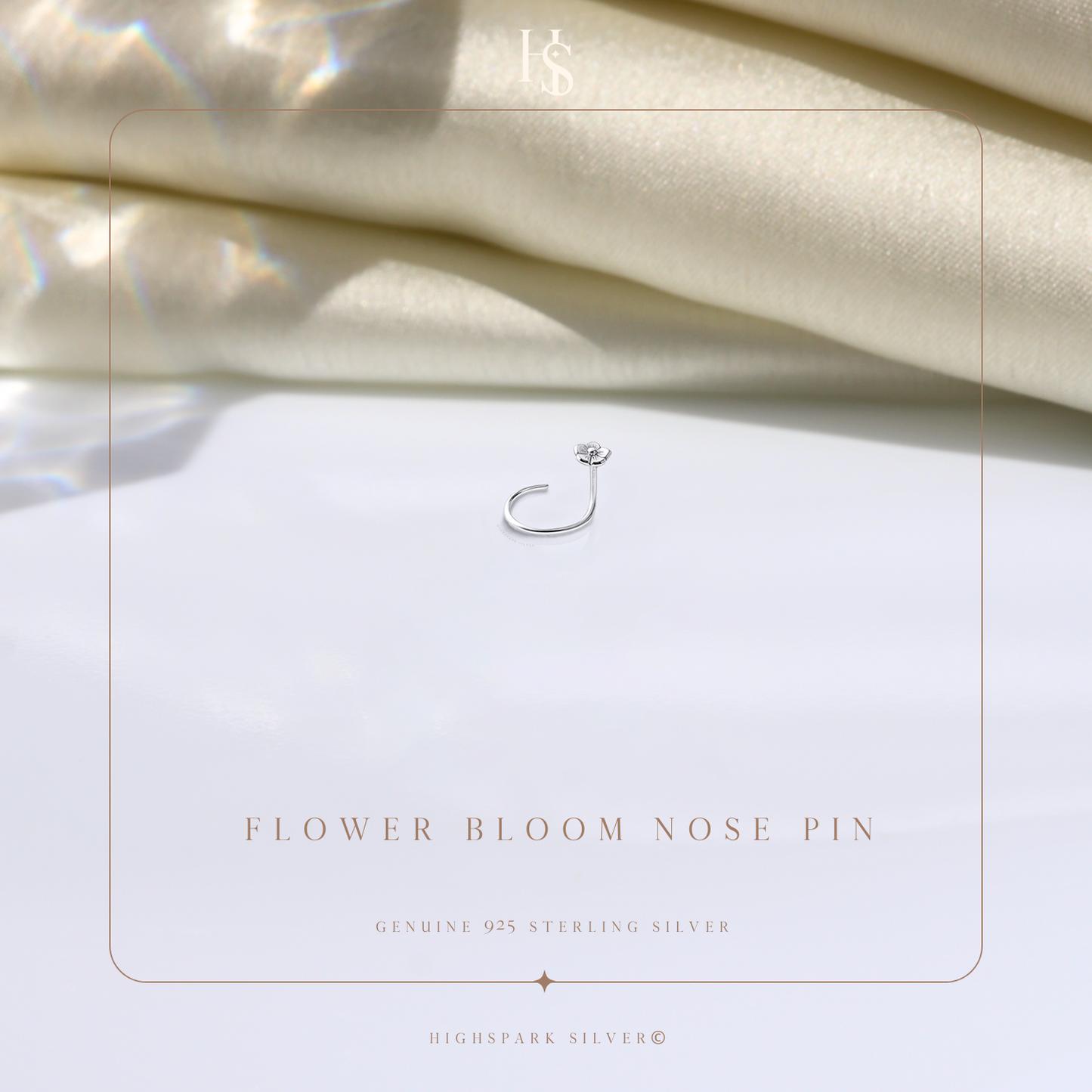 Flower Bloom Nose Pin in 925 Sterling Silver For Women