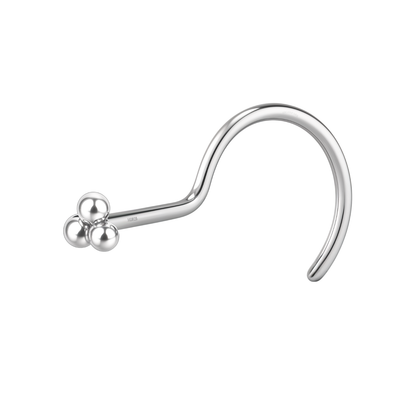 Trinity Cluster Nose Pin in 925 Sterling Silver For Women