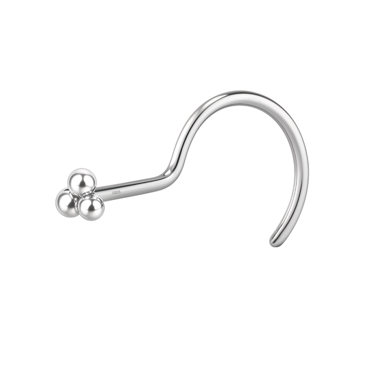 Trinity Cluster Nose Pin in 925 Sterling Silver For Women