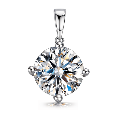 Classic Solitaire Pendant in 92.5 Sterling Silver With Diamond like Brilliance Zirconia - 6mm