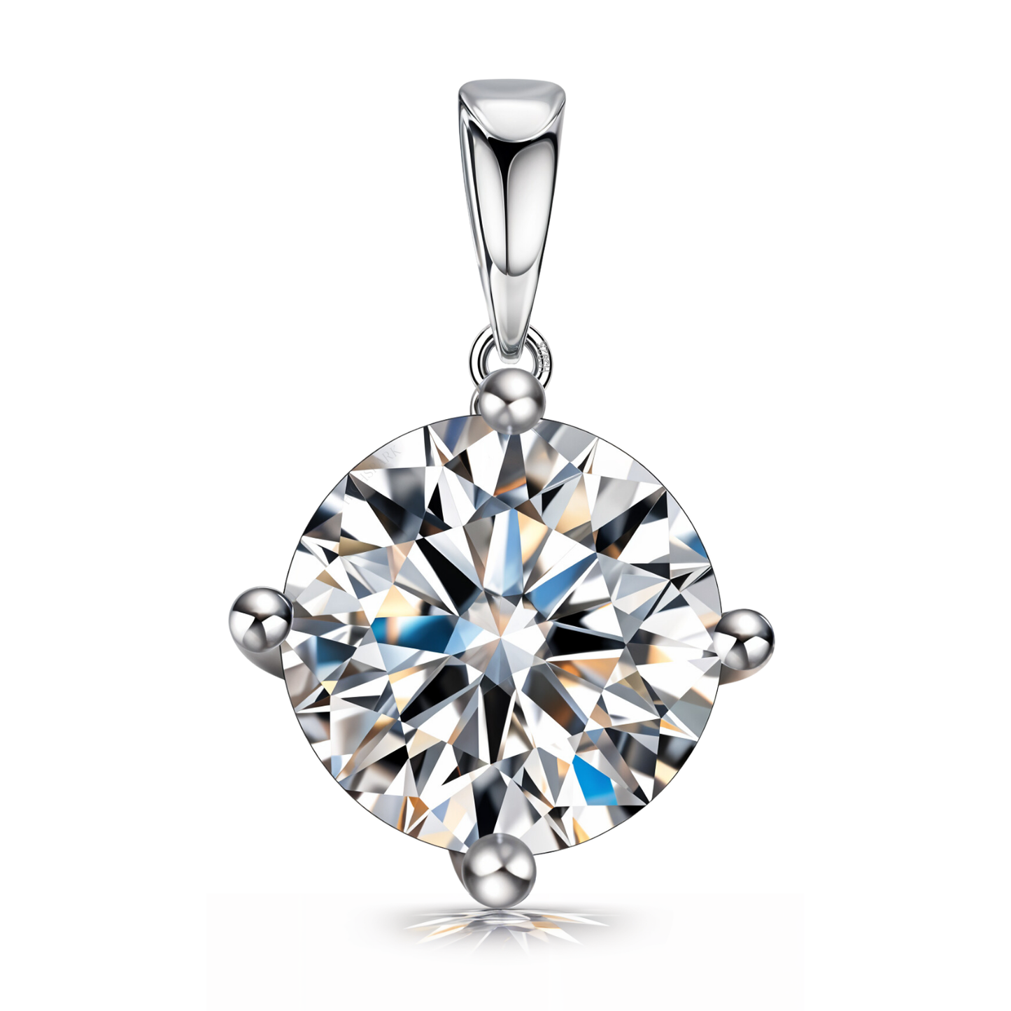 Classic Solitaire Pendant in 92.5 Sterling Silver With Diamond like Brilliance Zirconia- 8mm