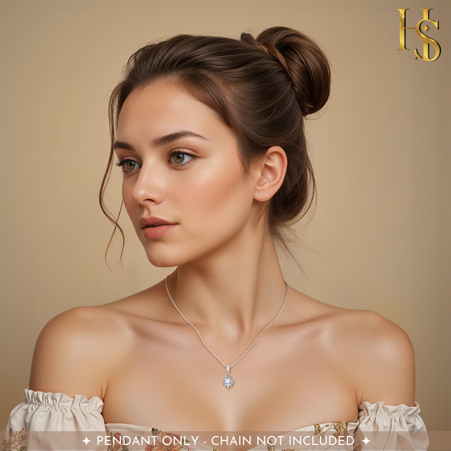 Classic Solitaire Pendant in 92.5 Sterling Silver With Diamond like Brilliance Zirconia- 8mm